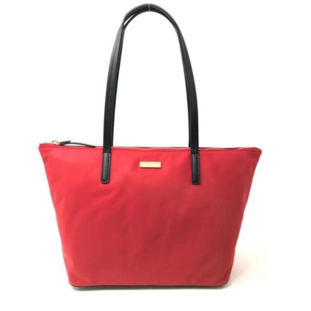 Kate Spade May Street Lida Hot Chili Top Handle zippered Nylon Tote.